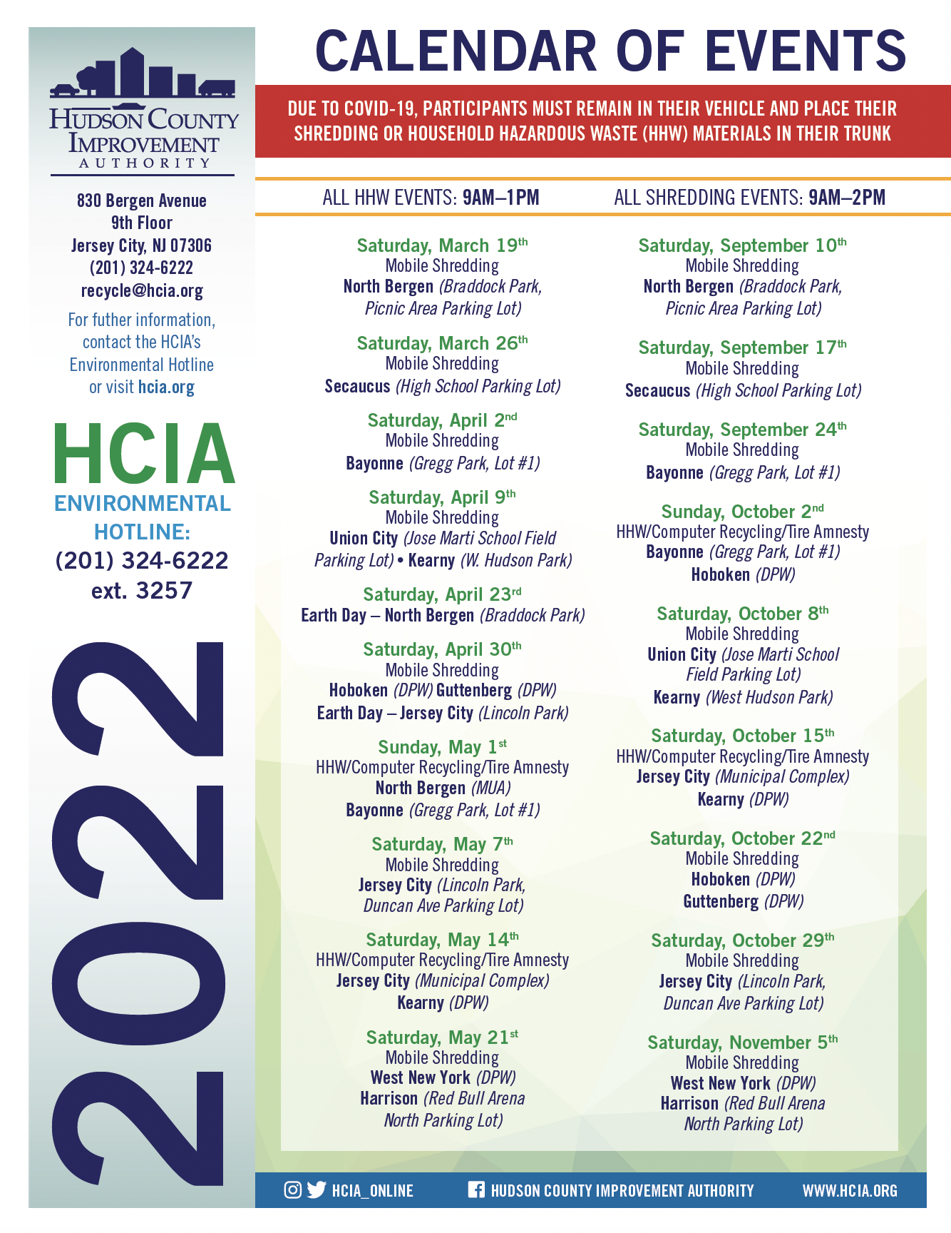 HCIA Upcoming Events Flyer