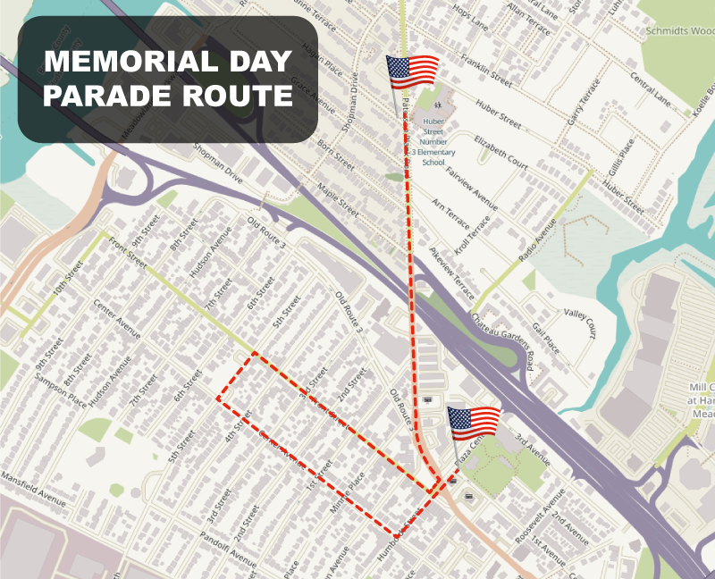 memorial day parade map