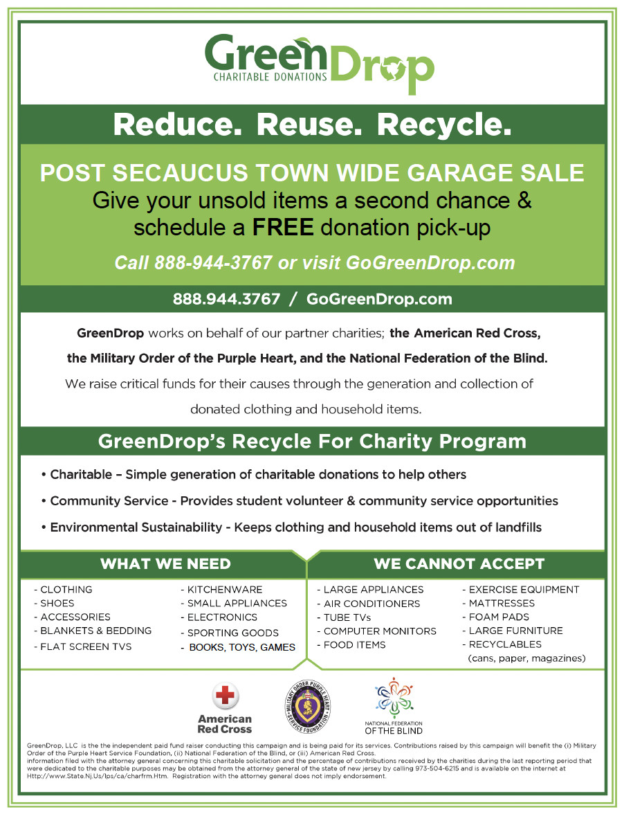 garage sale recycling flyer