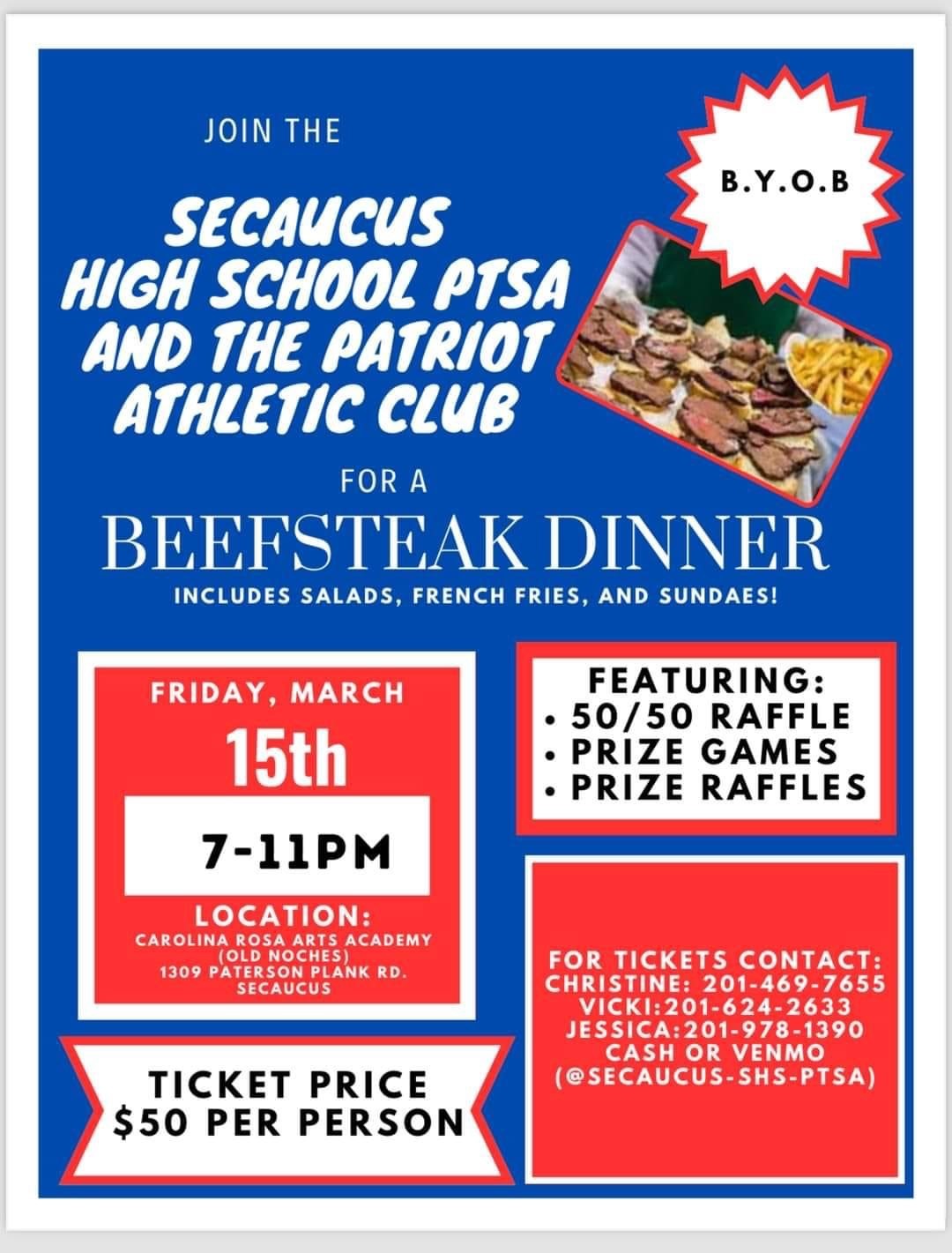 PTSA Beefsteak Dinner Flyer